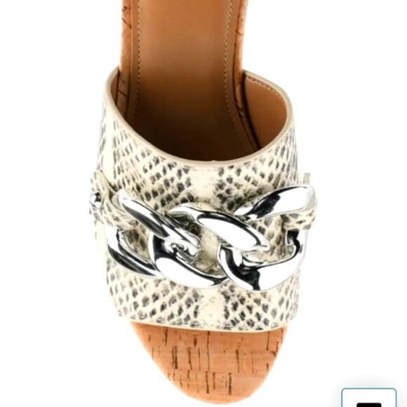 NWT Marc Fisher Ltd  Leather Veneda platform slide sandals in Roccia Lea… - Picture 2 of 16